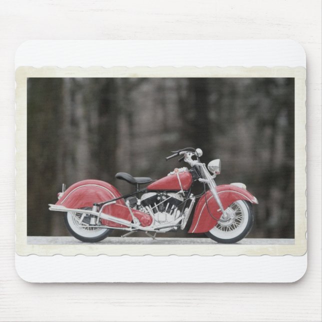 Old colour motorcycle photo mouse pad (Front)