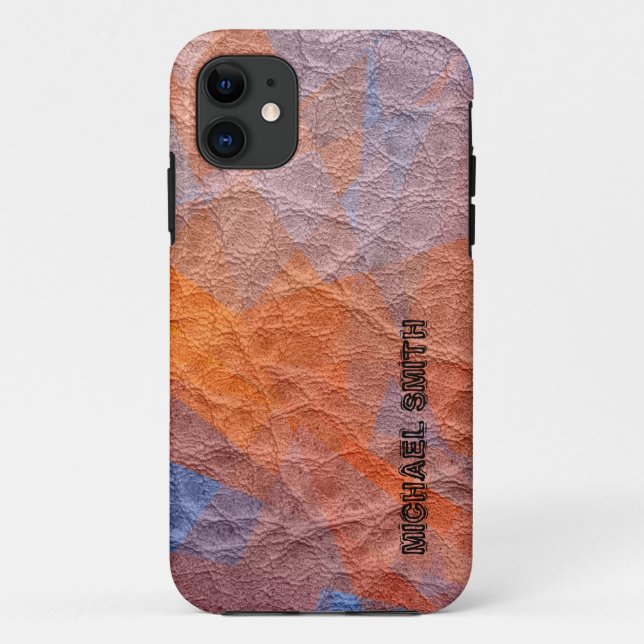 Old Coloured Leather Case-Mate iPhone Case (Back)