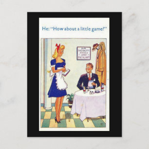 Old Comic Postcard - A Little Game