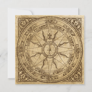 Old Compass Rose Invitation