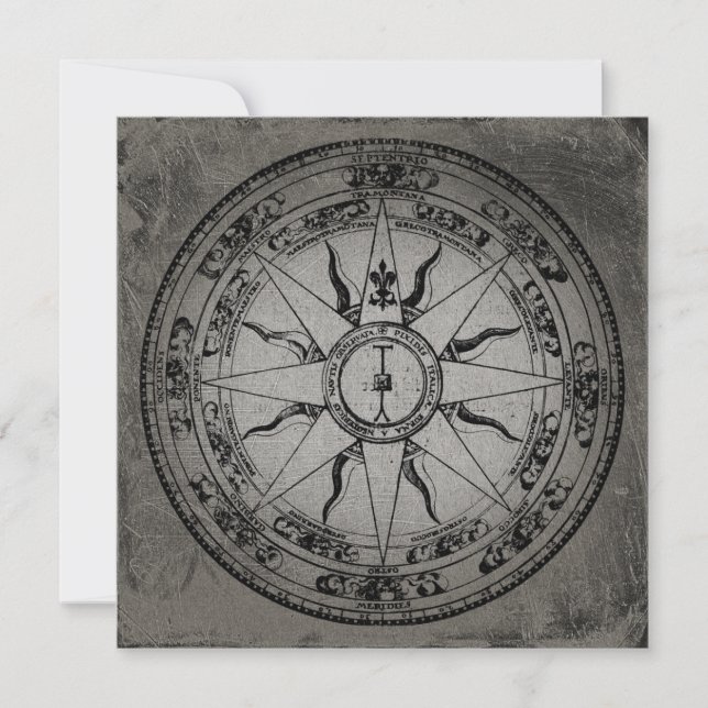 Old Compass Rose Invitation (Front)