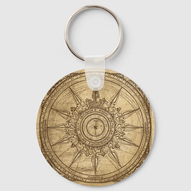 Old Compass Rose Keychain (Front)