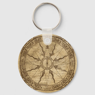 Old Compass Rose Keychain