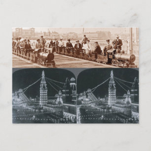 Old Coney Island Trains, Luna Park Image Postcard