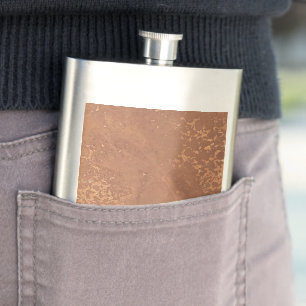 Old copper surface hip flask