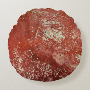 Old Copper: Vivid Metal Texture. Round Pillow