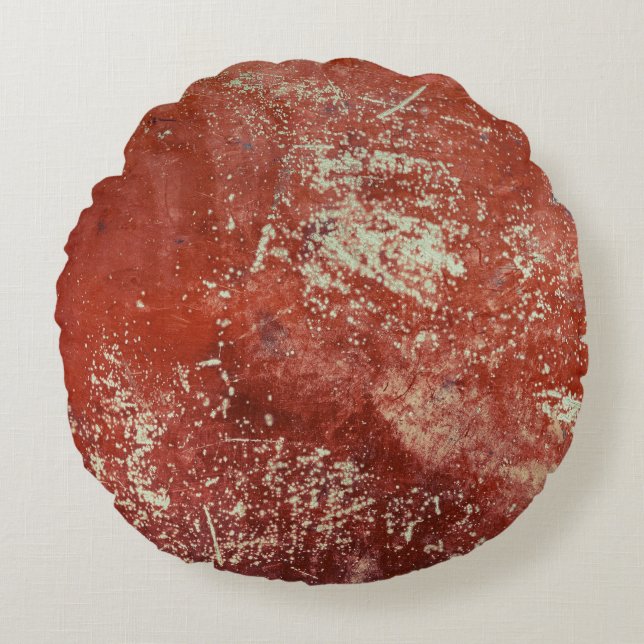 Old Copper: Vivid Metal Texture. Round Pillow (Front)