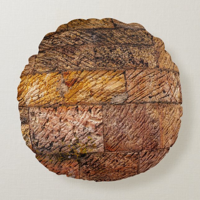 Old Coulterville Bricks Round Pillow (Front)