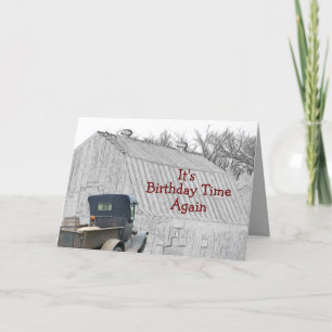 Old Country Barn & Vintage Pickup- -customize it Card