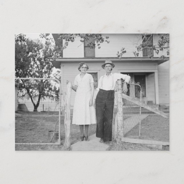 Old Country Home and Family Postcard (Front)