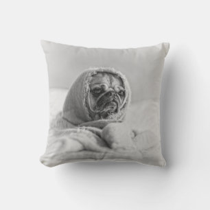 Old Country Pug Throw Pillow