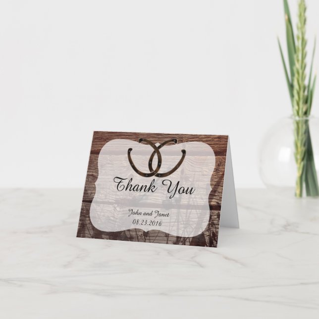 Old Country Wedding Thank You Card (Front)
