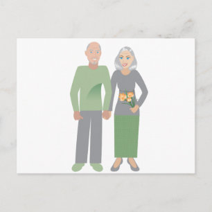 Old Couple in Love Postcard