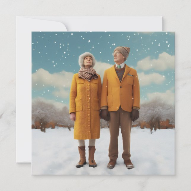 Old Couple In The Snow Invitation (Front)