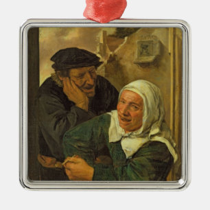 Old Couple Metal Ornament