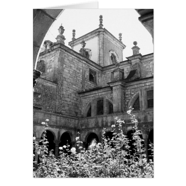 Old Courtyard Black & White Photograph (Front)