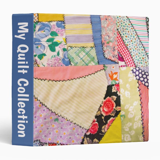 Old Crazy Quilt Pattern  Binder (Front/Spine)