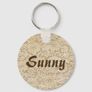 Old Crochet Lace Floral Pattern + your ideas Keychain