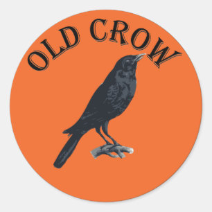 old crow classic round sticker