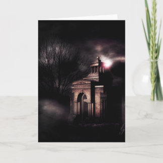Old crypt in the dark forest card