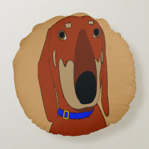 Old Dachshund Round Pillow