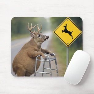 Old Deer Leaning On a Walker Mouse Pad
