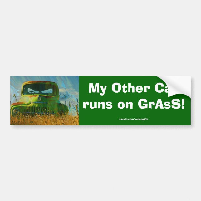 Old Derelict Truck Art Farm Vehicle Funny Bumper Sticker (Front)