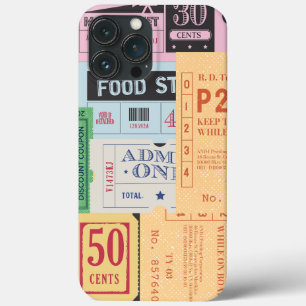 Old design Rustic vintage newspaper Tickets iPhone 13 Pro Max Case