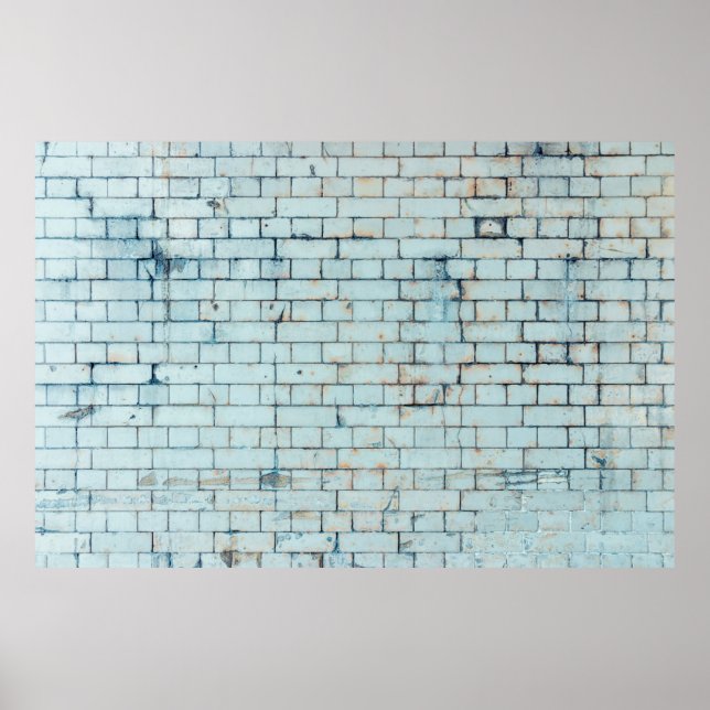 Old dirty white brick wall backgroundabstract, age poster (Front)