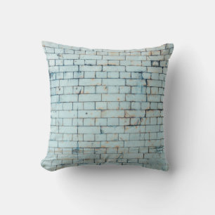Old dirty white brick wall backgroundabstract, age throw pillow