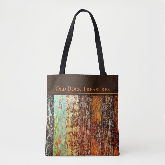 Old Dock Treasures Tote Bag. Sea-worn style. Bag (Front)