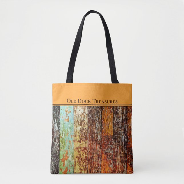 Old Dock Treasures Tote Bag. Sea-worn style. Bag (Front)