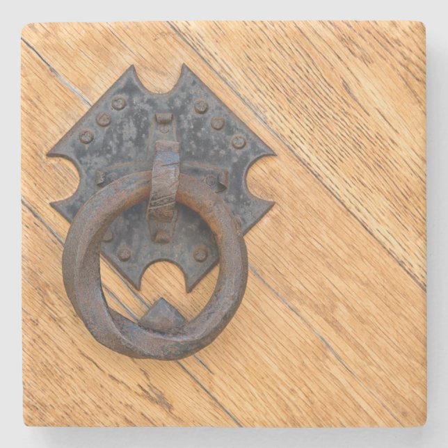 Old door knocker stone coaster (Front)