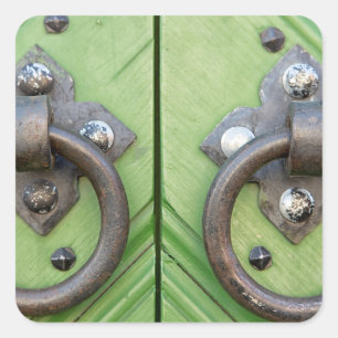 Old door square sticker