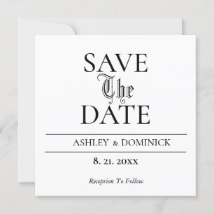 Old Elegant Save The Date Wedding Card