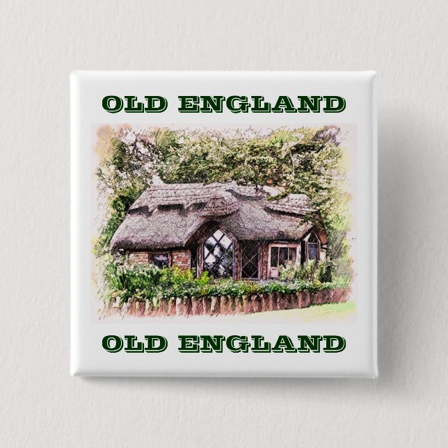 OLD ENGLAND 2 INCH SQUARE BUTTON (Front)