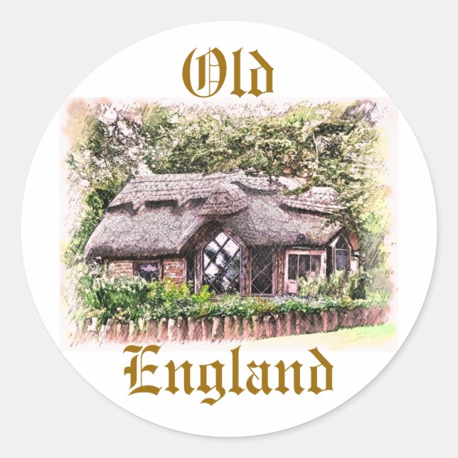 OLD ENGLAND CLASSIC ROUND STICKER (Front)