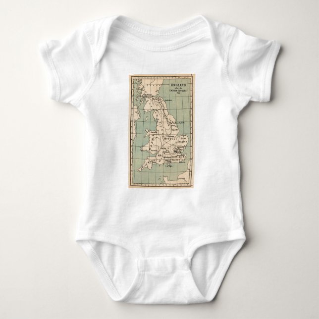Old England Map Baby Bodysuit (Front)