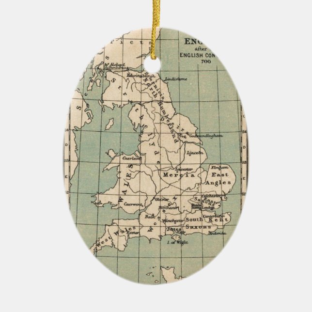 Old England Map Ceramic Ornament (Front)