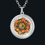 OLD ENGLAND SILVER PLATED NECKLACE<br><div class="desc">An art design of an old England stained glass window flower.</div>