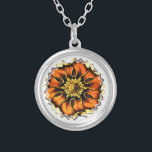 OLD ENGLAND SILVER PLATED NECKLACE<br><div class="desc">An art design of an old England stained glass window flower.</div>
