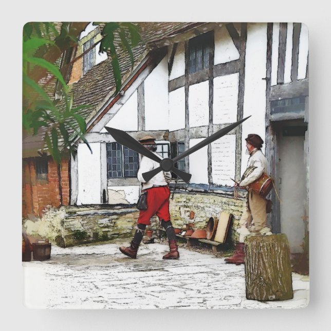 OLD ENGLAND SQUARE WALL CLOCK (Front)