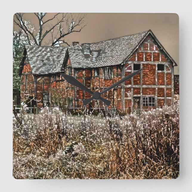 OLD ENGLAND SQUARE WALL CLOCK (Front)