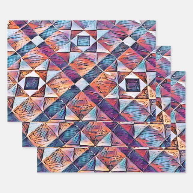 OLD ENGLAND TILED FLOOR WRAPPING PAPER SHEET (Set)