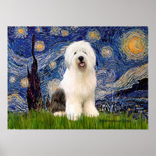 Old English 3 - Starry Night Poster