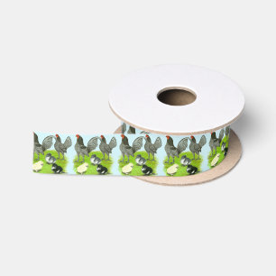 Old English Blue Game Family Satin Ribbon