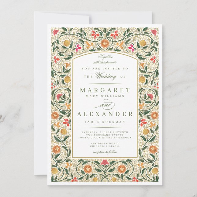 Old English Border Wedding Invitation (Front)