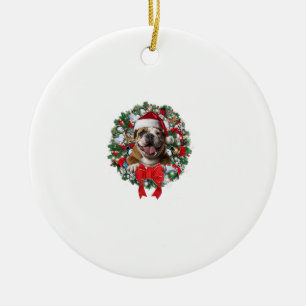 Old English Bulldog Christmas Wreath Decoration Xm