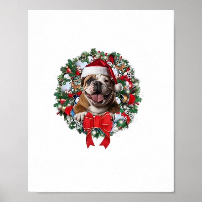 Old English Bulldog Christmas Wreath Decoration Xm (Front)