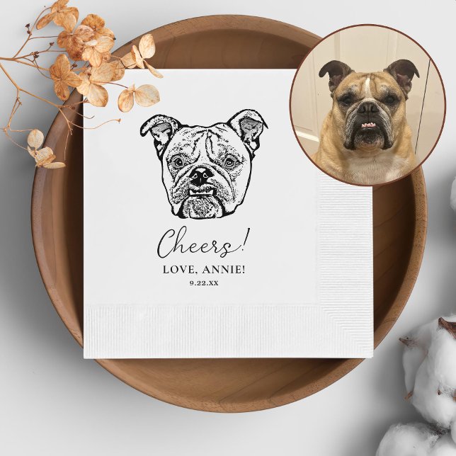 Old English Bulldog Personalized Cheers Napkins (Creator Uploaded)